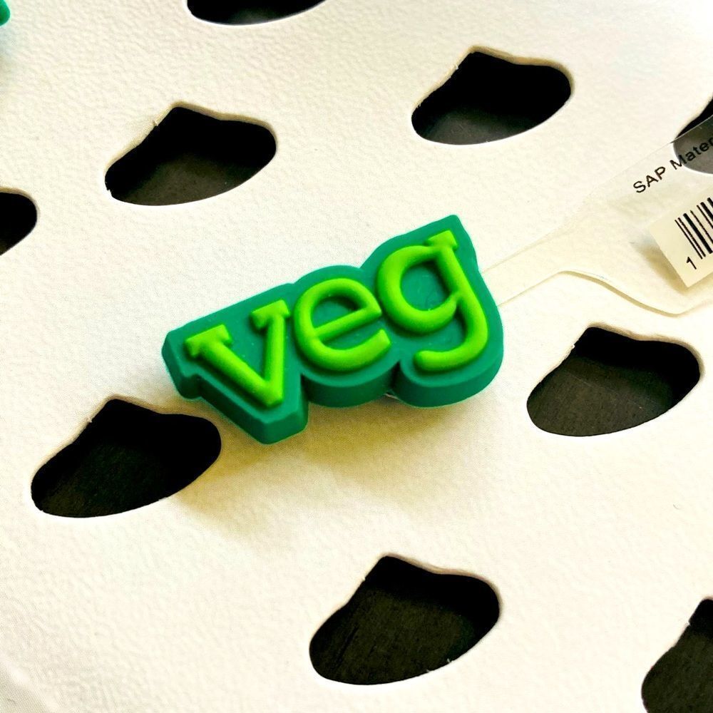 Crocs Charm “Veg” Vegetarian Vegan Plant Based Green  Charm